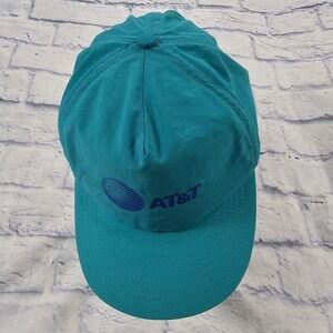 AT&T Promo Snapback Iridescent Neon Green Nylon Hat VINTAGE Made In USA